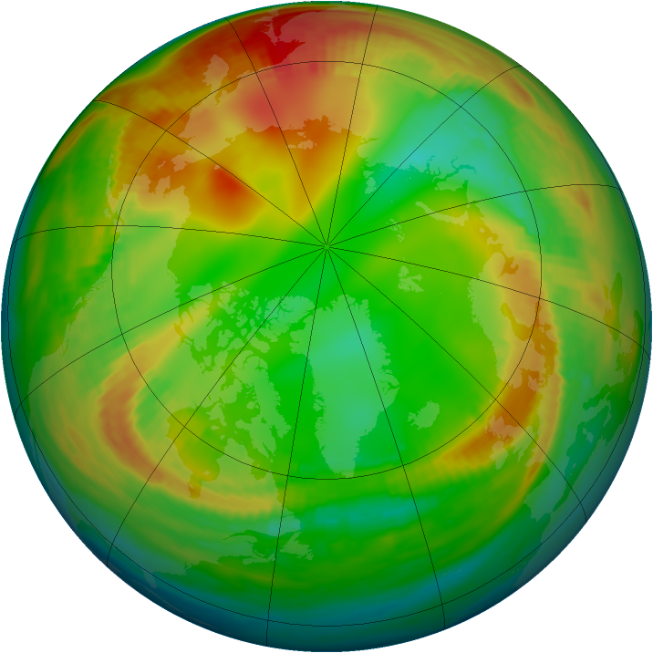 Arctic ozone map for 17 January 1984